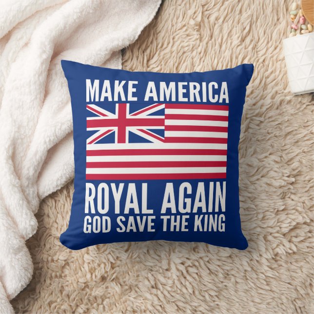 Funny Red Blue Make America Royal Again Vector Art Cushion (Blanket)