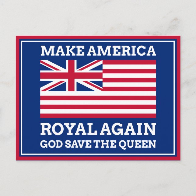 Funny Red Blue Make America Royal Again Vector Art Postcard (Front)