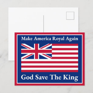Funny Red Blue White Make America Royal Again Flag Postcard