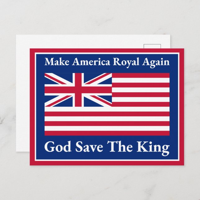 Funny Red Blue White Make America Royal Again Flag Postcard (Front/Back)