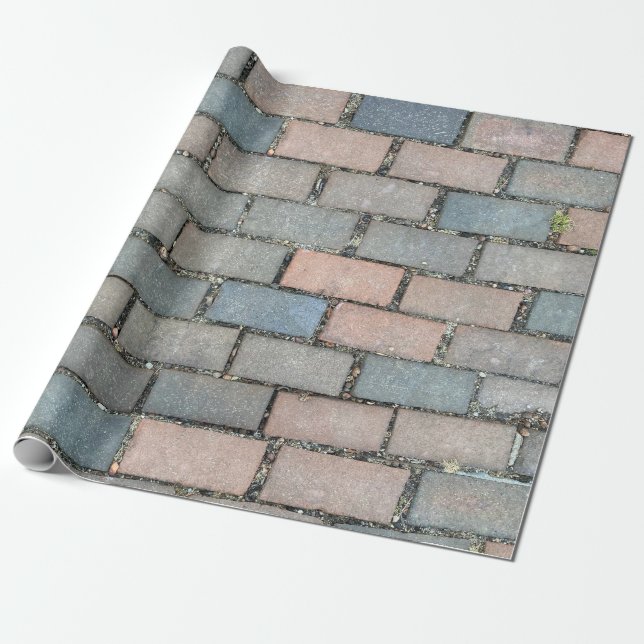Funny red brick floor texture pattern gift wrapping paper (Unrolled)