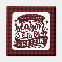 Funny Red Buffalo Plaid Tis the Season Christmas 