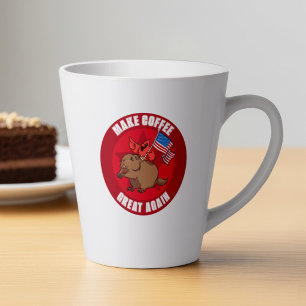 Funny Red Cardinal Make Coffee Great Again Cartoon Latte Mug