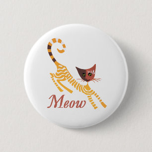 Funny red cat 6 cm round badge