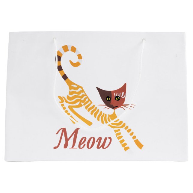 Funny red cat large gift bag (Front)