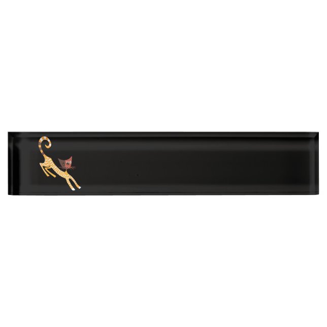 Funny red cat nameplate (Front)