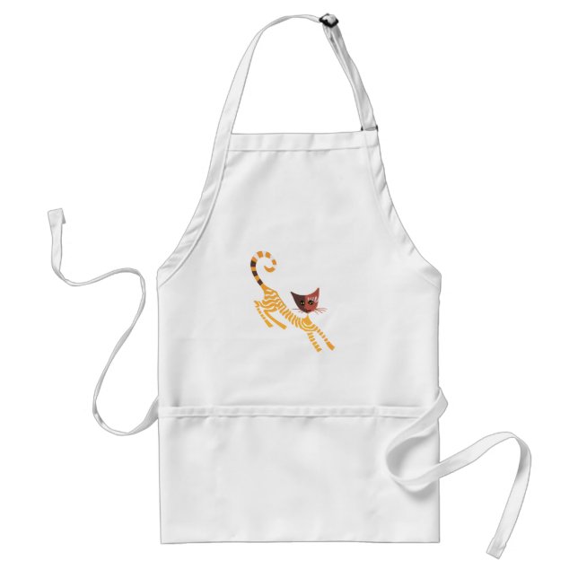 Funny red cat standard apron (Front)