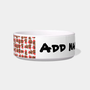 Funny Red Dachshund Name Christmas Pattern Bowl