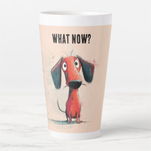 Funny Red Dog – Whimsical Cartoon Pet Art Latte Mug
