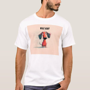 Funny Red Dog – Whimsical Cartoon Pet Art T-Shirt