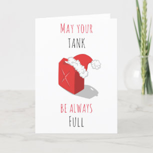 Funny Red Gas Can Christmas Joke Humourous Fun Thank You Card
