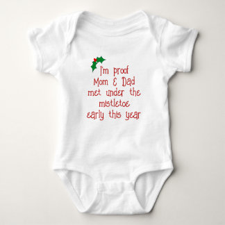 Funny Red & Green Holiday Mistletoe Baby Bodysuit