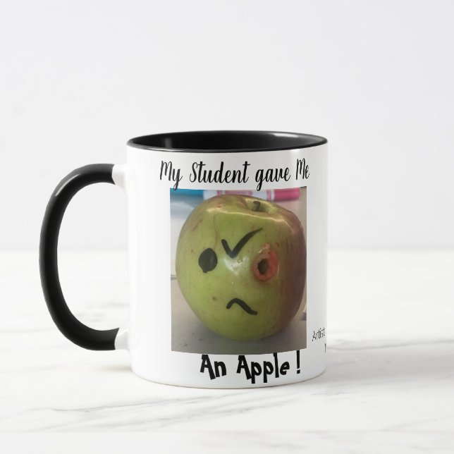 Funny Red & Green 'My Student Gave Me An Apple Mug (Left)