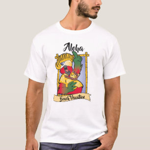 Funny Red Green Parrot Bird White T-Shirt