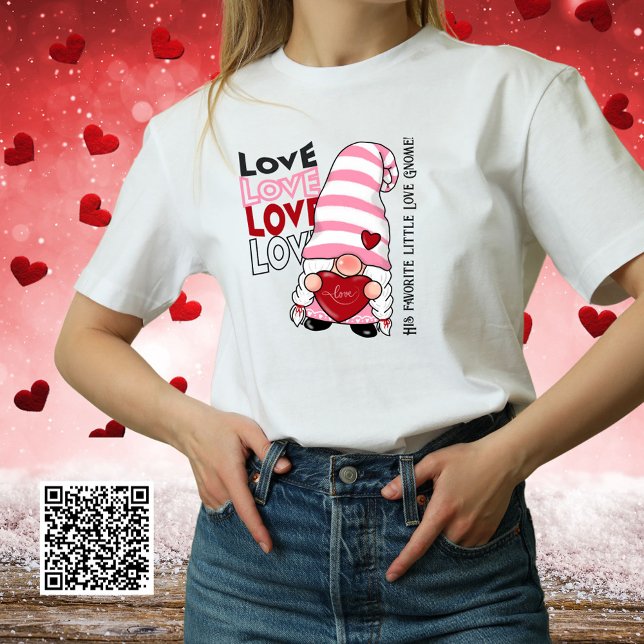 Funny Red Heart Love Gnome Valentines Day  T-Shirt (Creator Uploaded)