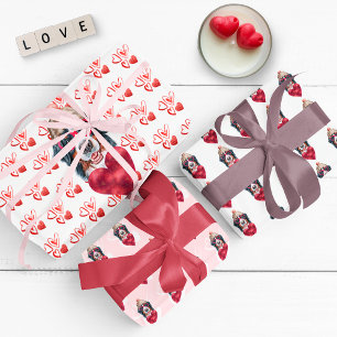 Funny Red Hearts Bernese Dog Lover Valentines Gift Wrapping Paper Sheet