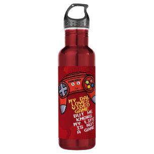 Funny Red Joystick Father's Day Greeting 710 Ml Water Bottle