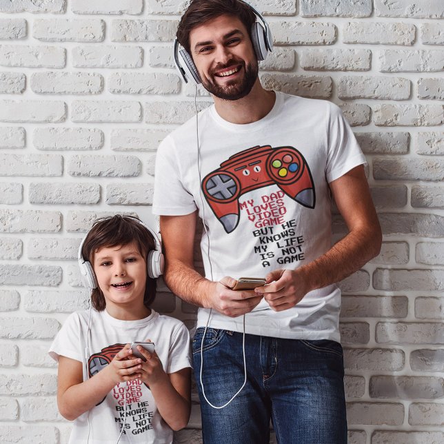 Funny Red Joystick Father's Day White T-Shirt (Creator Uploaded)