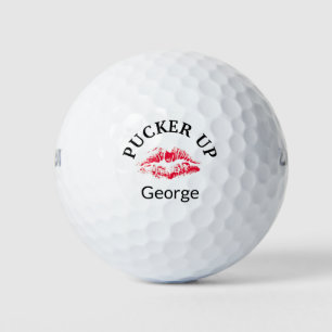 Funny Red Kiss Lips Love Personalised  Golf Balls