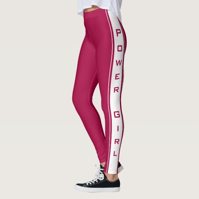 Funny Red Leggings with Custom Colours and Text (Left)