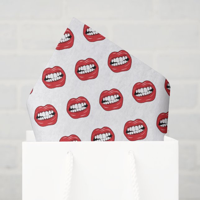Funny Red Lips  Tissue Paper (Gift Bag)