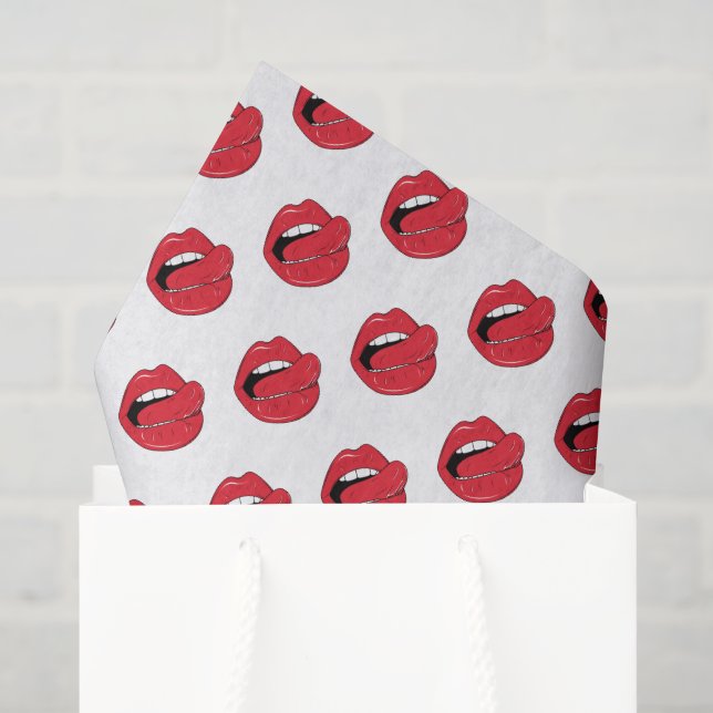 Funny Red Lips  Tissue Paper (Gift Bag)