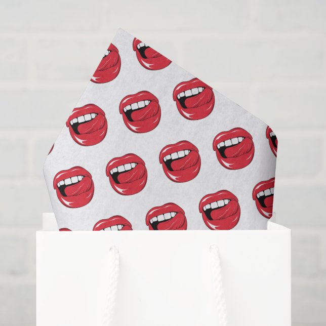 Funny Red Lips  Tissue Paper (Gift Bag)