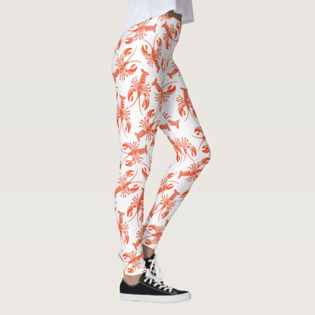 Funny Red Lobster Pattern Leggings (Right)