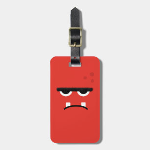 Funny Red Monster Face Luggage Tag