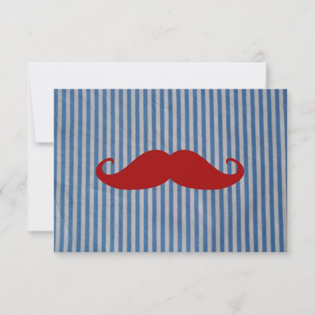 Funny Red Moustache And Blue White Stripes (Front)