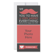 Funny Red Mustache Christmas Photo