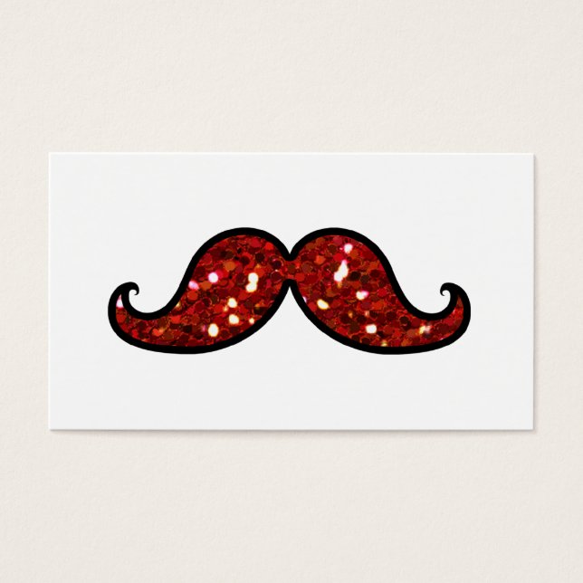 FUNNY RED MUSTACHE PRINTED GLITTER (Front)