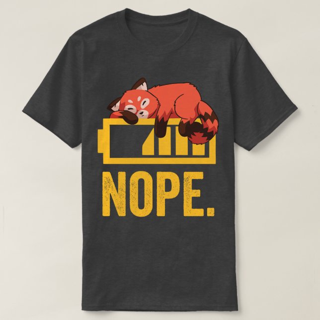 Funny Red Panda Lazy 3 T-Shirt (Design Front)