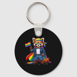 Funny Red Panda Lgbt Rainbow Lesbian Gay Pride Key Ring