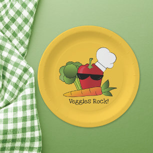 Funny Red Pepper Vegetable Paper Plate