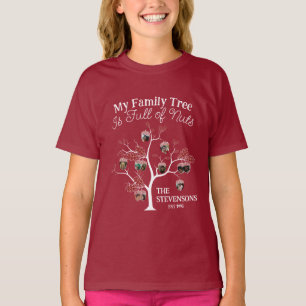 Funny Red Picture Family Tree is Full of Nuts   T-Shirt