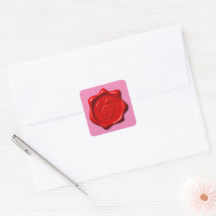 Funny Red Pink Wax Seal Bunny Rabbit