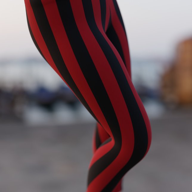 Funny Red Pirate Stripe Leggings (Creator Uploaded)