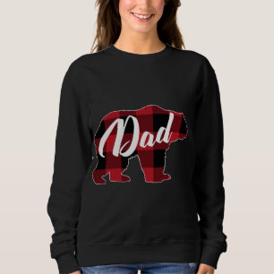 Funny Red Plaid Buffalo Bear Apparel, Dad Pajama Sweatshirt