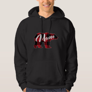 Funny Red Plaid Buffalo Bear Apparel, Fun Meme Paj Hoodie