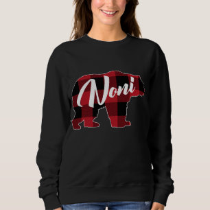 Funny Red Plaid Buffalo Bear Apparel, Fun Noni Paj Sweatshirt