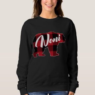 Funny Red Plaid Buffalo Bear Apparel, Fun Noni Paj Sweatshirt
