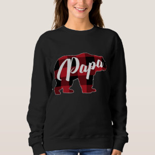 Funny Red Plaid Buffalo Bear Apparel, Papa Pajama Sweatshirt