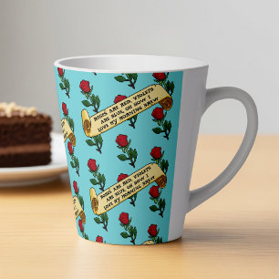 Funny Red Roses Are Red Coffee Poem Ribbon Pattern Latte Mug