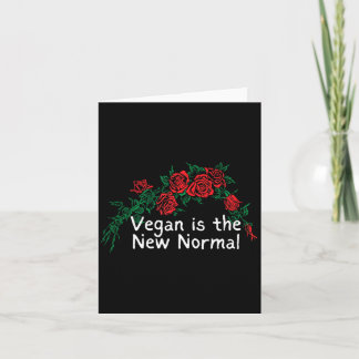 Funny red roses saying vegan is the new normal card