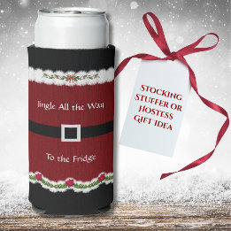 Funny Red Santa Suit Jingle All The Way Can Cooler