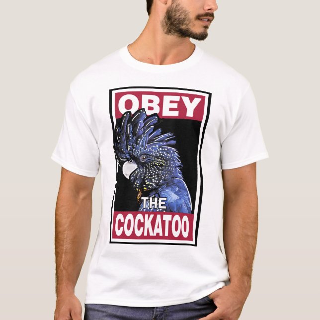 Funny Red Tailed Black Cockatoo - Bird Art T-Shirt (Front)