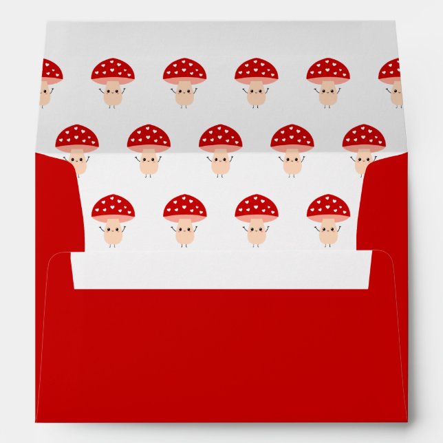 Funny Red Valentine's Day Mushroom  Envelope (Back (Bottom))