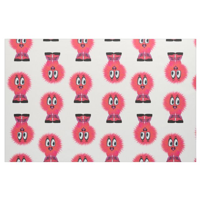 Funny Red Warm Fuzzy Critter Fabric (Fat Quarter)