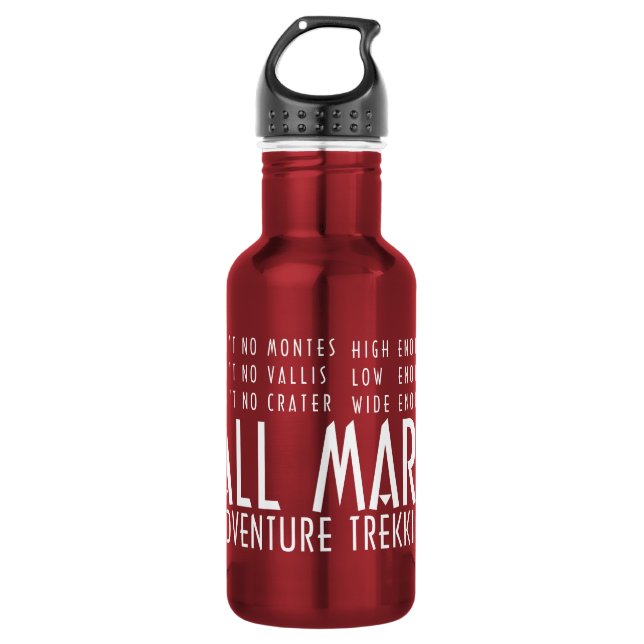 Funny Red White All Mars Trekking Adventure 532 Ml Water Bottle (Front)